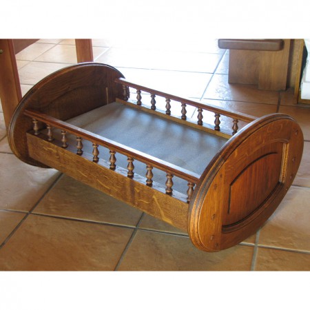 lit de poupée à bascule chêne